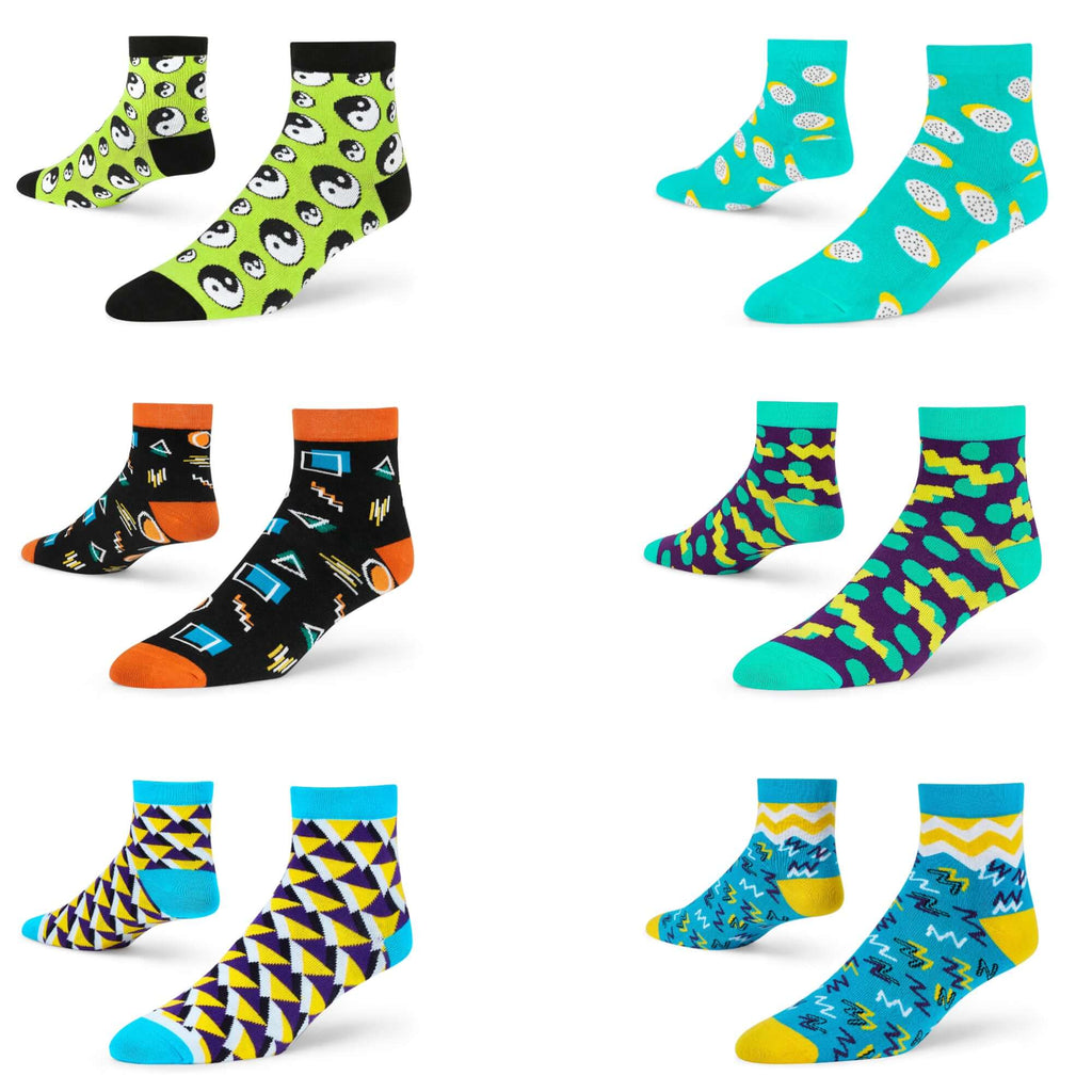 Cotton Ankle Socks Combo: Yinyang, Polka, Neon, Confetti, Prism, Jolly –  Dynamocks